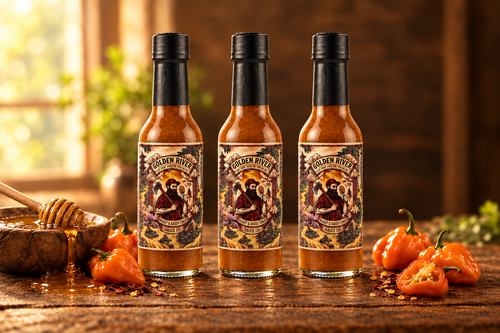 Golden River three-bottle hero with honey and habaneros